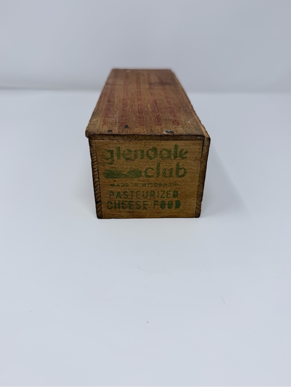 Vintage Glendale Club Cheese Food Wooden Box Crate Rustic Farmhouse Decor - Picture 2 of 9